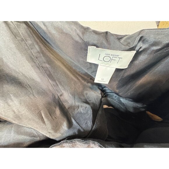 Ann Taylor Loft Strapless Dress Size 10 Black Lace Ribbon Belt Couture - Picture 8 of 11